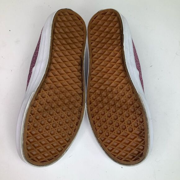 VANS Lurex Pink True Glitter Lace Tie Skater Sneakers Shoes Women Sz 7 Men 5.5 - Picture 4 of 10
